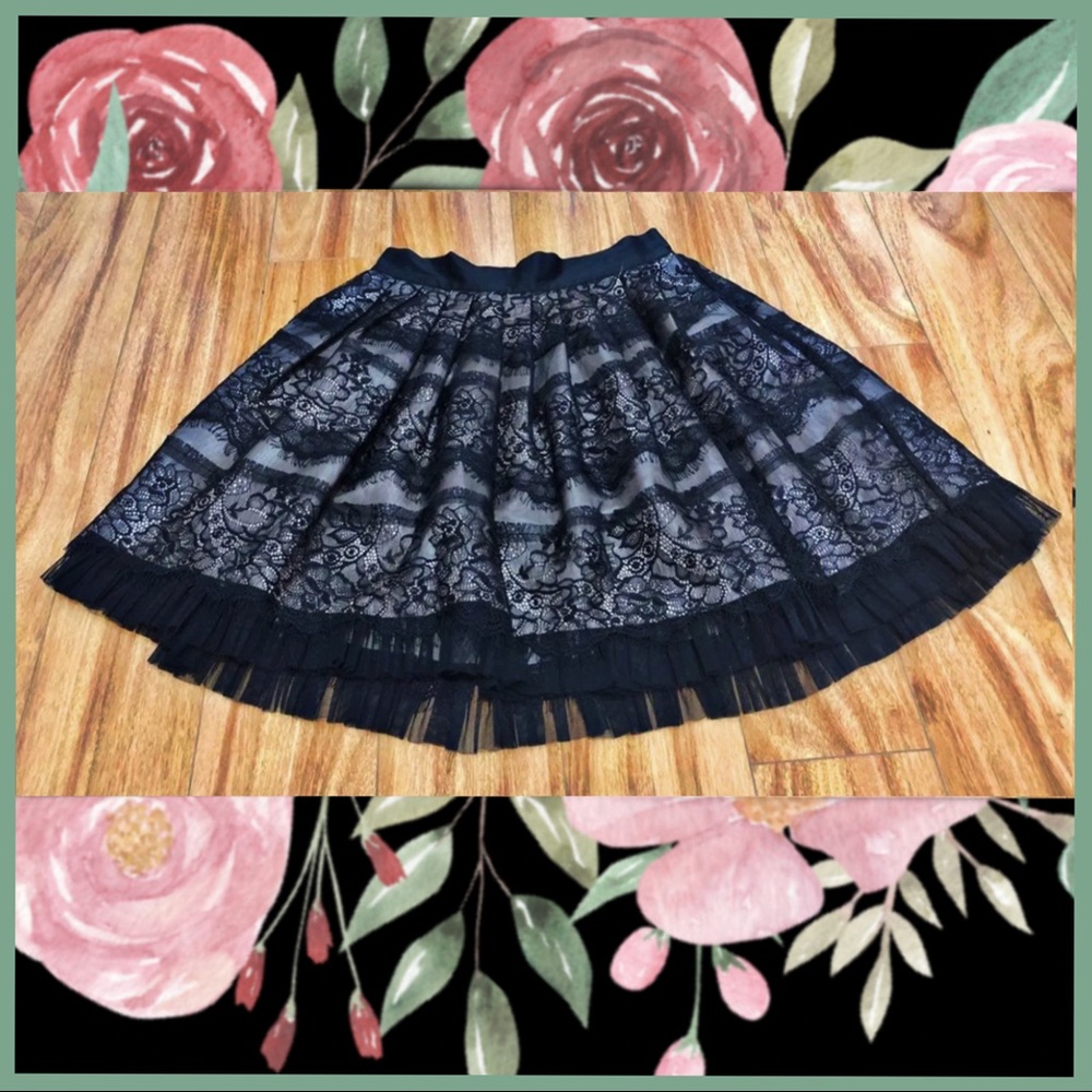 Vintage forever21 black & pink skirt